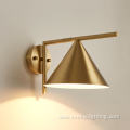 Copper metal lampshade adjustable Angle wall lamp